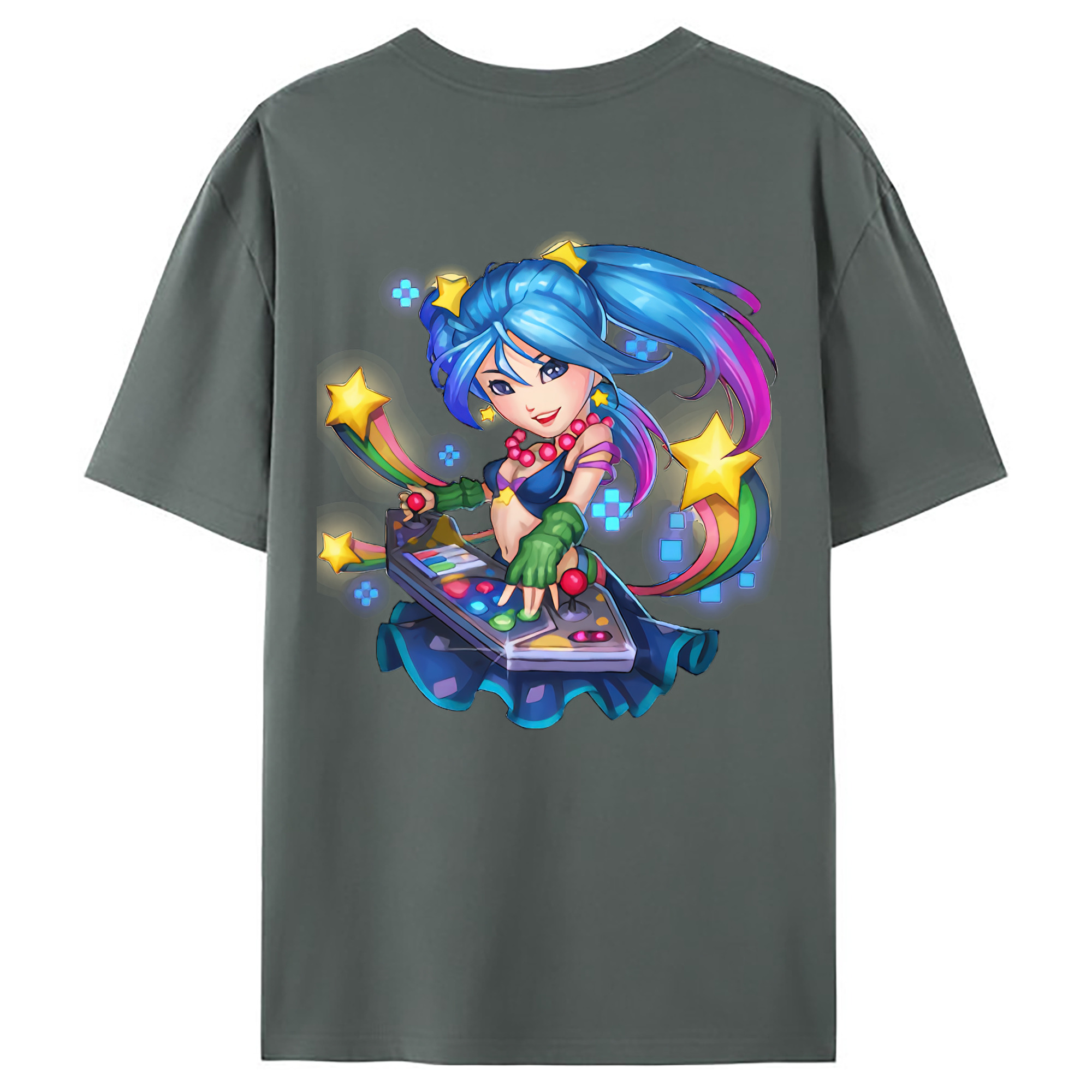 （画像用） リーグ・オブ・レジェンド League of Legends LOL 綿100％ メンズ半袖Tシャツ（バックプリント） 通気性